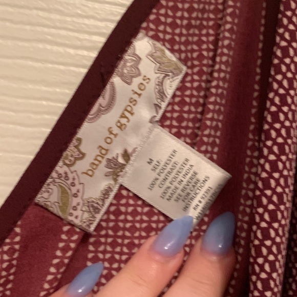 Band of Gypsies Burgundy Striped Jumpsuit - Picture 4 of 4